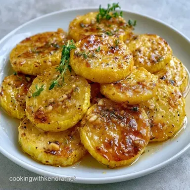 Crispy Garlic Herb Roasted Summer Squash