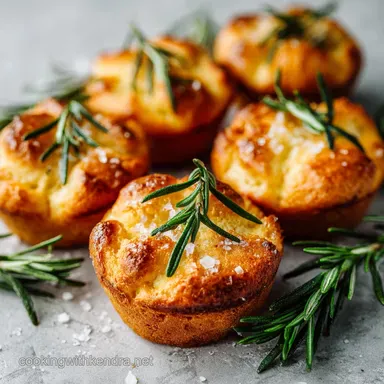 Garlic Rosemary Focaccia Muffins for 12 Servings: Golden Recipe Card