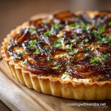 Goat Cheese Dishes: Proper Pucker Caramelised Onion Tart Recipe Card