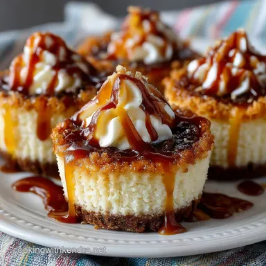 Decadent Salted Caramel Cheesecake Cupcakes with Homemade Sauce Recipe Card