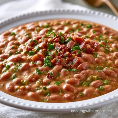 Green Chile Pinto Beans with Bacon Recipe Card