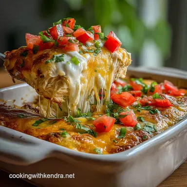 Green Chili Chicken Enchilada Casserole: Velvety Sauce Recipe Card
