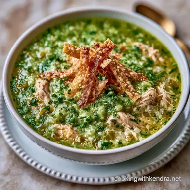 Green Chili Chicken Tortilla Soup for 4 Recipe Card