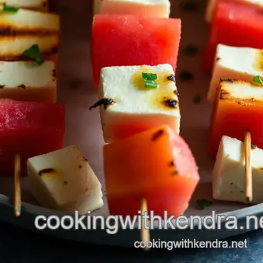 Grilled Halloumi & Watermelon Skewers: A Taste of Summer! Recipe Card