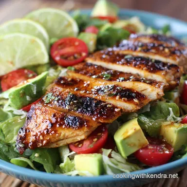 Grilled honey lime chicken salad recipe Southweste Healthy Meal Recipe Card