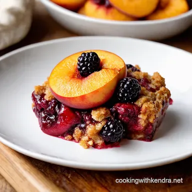 Grilled Peach Blackberry Crumble BBQ Dessert Perfection Recipe Card
