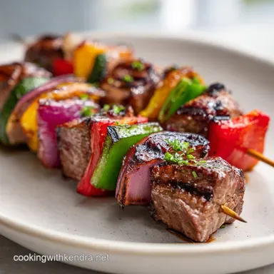 Steak Kabobs with Tender Sirloin for 5 Servings Recipe Card