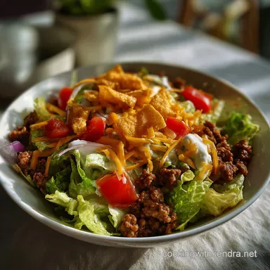 Taco Salad with Ground Beef: Ready in 20 Recipe Card