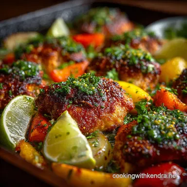 Harissa Chicken Traybake Easy OnePan Dinner Recipe Card