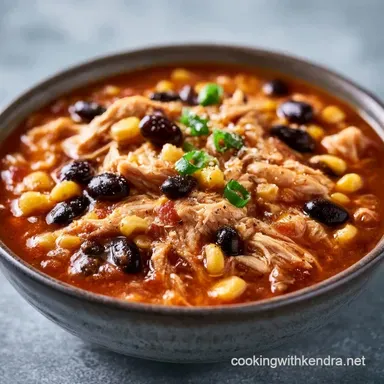 Healthy Crock Pot Chicken Tortilla Soup for 6 Recipe Card