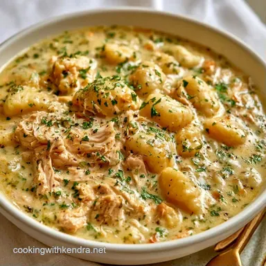 Healthy Chicken Gnocchi Soup Slow-Cooked Recipe Card