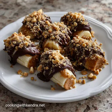 ChocolateDipped Peanut Butter Banana Bites Healthy: No-Thaw Snack Recipe Card