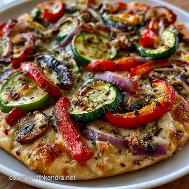 Healthy Veggie Flatbread Pizza: Crispy Recipe Card
