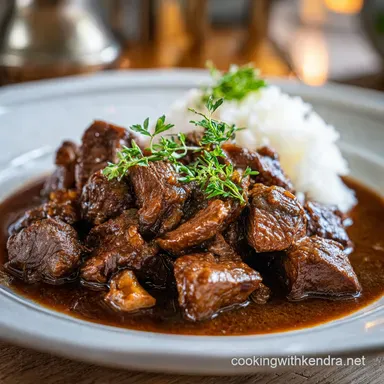 Beef Tips and Gravy for 6 Servings Recipe Card