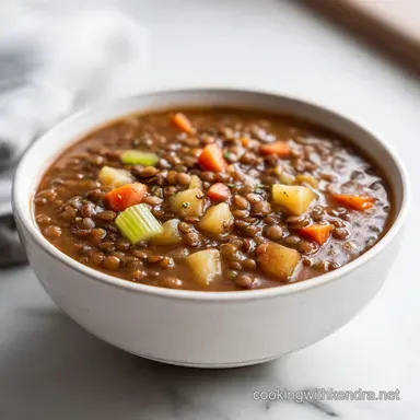 Lentil Potato Soup for 4 Servings Recipe Card