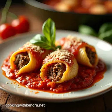 Hearty Stuffed Shells with Meat A Proper Comfort Food Classic Recipe Card