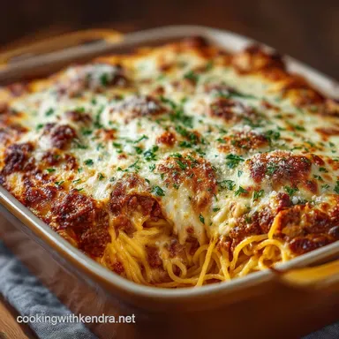 The Ultimate Baked Spaghetti Casserole with Rich Bolognese Sauce Recipe Card