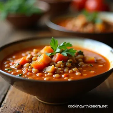 The Proper Hearty Red Lentil Vegetable Soup Recipe Recipe Card