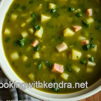Hearty Southern Turnip Green Soup with Ham & Garlic – Family Favorite Recipe Card
