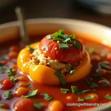 Hearty Homestyle Stuffed Pepper Soup Recipe Easy Flavorful Recipe Card