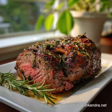 Christmas Eve Dinner Idea with Herb-Roasted Beef: Slow-Roasted Recipe Card