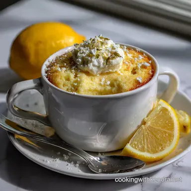 High Protein Lemon Mug Cake Zesty: Velvety & Quick Dessert Recipe Card