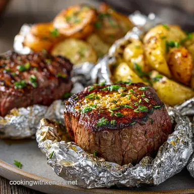Steakhouse Meat and Potato Packets Easy Foil Pack Dinners Recipe Card