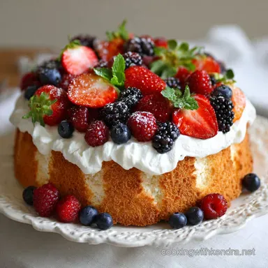 Mascarpone cream for angel food cake Homemade ange: Heavenly Summer Berry Dessert
