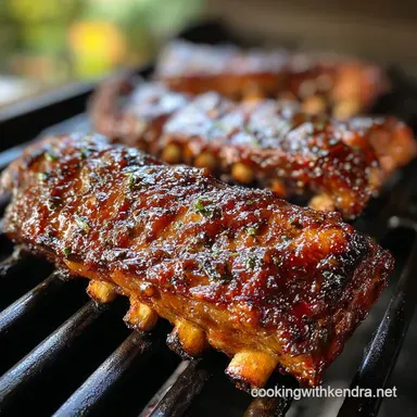 BBQ Ribs on Gas Grill with Honey Glaze for 4 Recipe Card