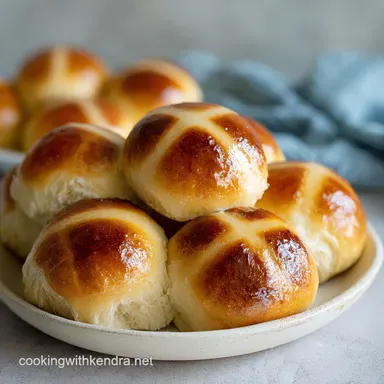 Hot Cross Buns: Fluffy Baked for 12 Servings Recipe Card