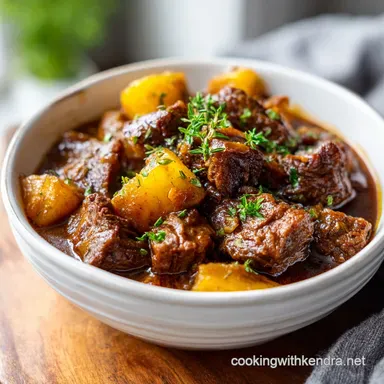 Instant Pot Beef Stew in 65 Minutes with Tender Beef and Carrots Recipe Card