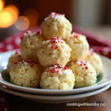 Jolly White Chocolate Rice Krispie Balls Recipe Easy Holiday Treat Recipe Card