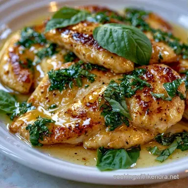 Lemon Basil Chicken for 4 Servings Recipe Card