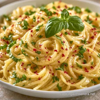 Lemon Garlic Basil Pasta in 20 Minutes Recipe Card