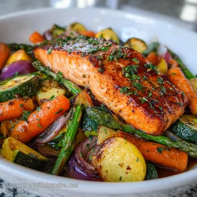 Maple Salmon and Veggies: One-Pot Recipe Recipe Card