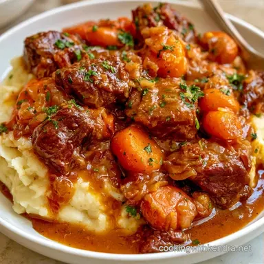 Mashed Potato with Beef Stew: Slow-Cooked Recipe Card