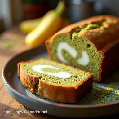 Matcha Banana Bread with White A Swirl of Delight Recipe Card