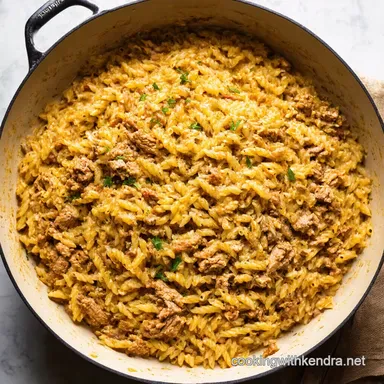 Best Ground Turkey Orzo Recipe My GoTo Mediterranean Skillet Recipe Card