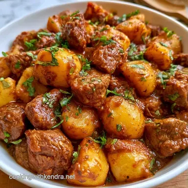 Mexican Beef Potato Stew for 6 Servings Recipe Card