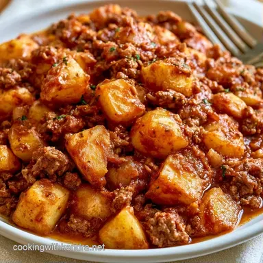 Mexican Picadillo with Potatoes Recipe Card