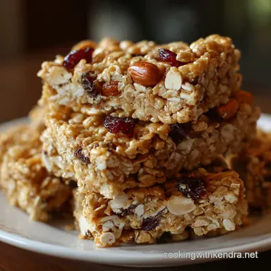 Microwave Chewy Peanut Butter Granola Bars Quick NoBake Recipe Recipe Card