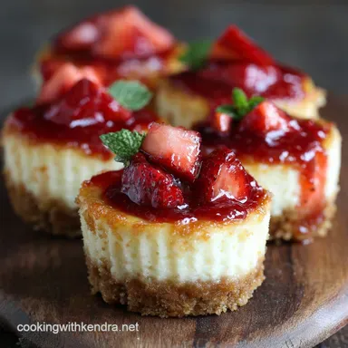 Mini Strawberry Cheesecakes: Creamy, Individual Baked Treats Recipe Card