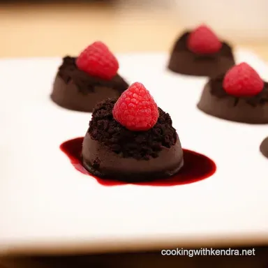Chocolate Dessert Appetizers Molten Lava Bites with Raspberry Kiss Recipe Card