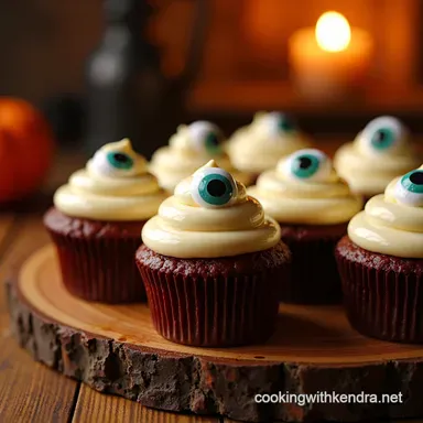 Spooktacular Halloween Monster Eye Cupcakes with Gooey Surprise Recipe Card