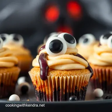 Spooky Fun Halloween Monster Eye Cupcakes with Slime Recipe Card