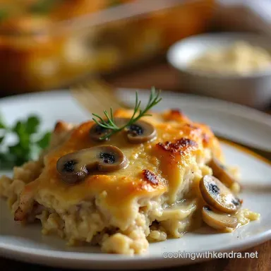 Creamy Keto Garlic Mushroom Chicken Casserole Recipe Recipe Card