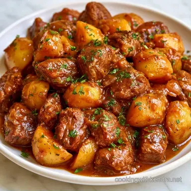 Beef and Potato Stew for 6 Servings Recipe Card
