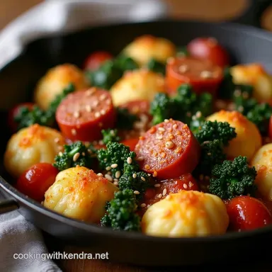 One Pan Gnocchi Sausage and Kale Crispy Done in 30 Mins Recipe Card