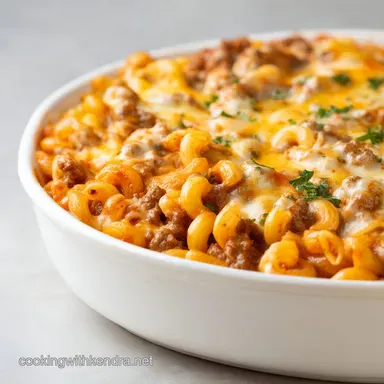 Ground Beef and Pasta Dishes: Creamy One-Pot Macaroni Bake