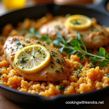 Lemon Herb oven baked chicken and rice OnePan Wonder Recipe Card